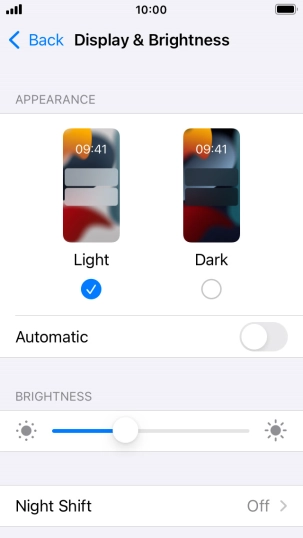 Press Dark.