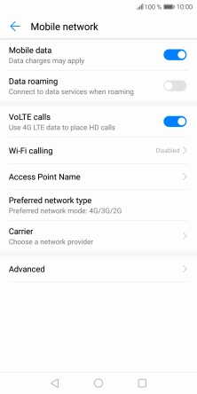 Press Preferred network type.