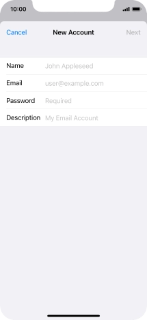 Press Name and key in the required sender name.