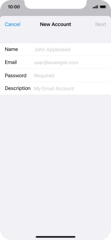 Press Name and key in the required sender name.