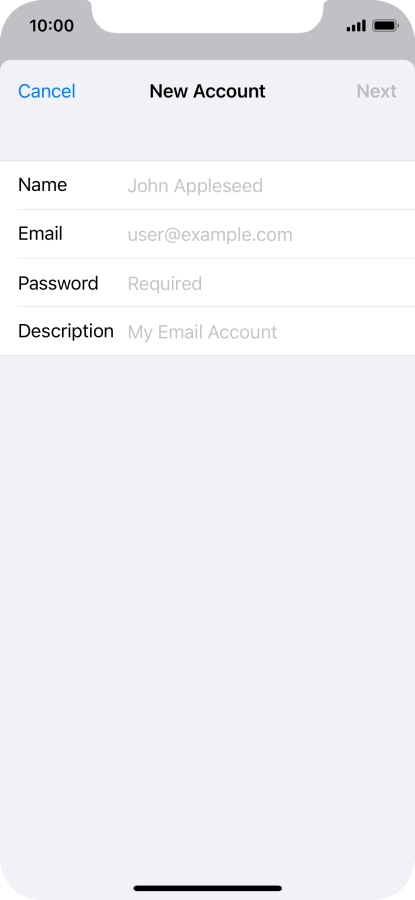 Press Name and key in the required sender name.