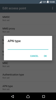 Key in default and press OK.