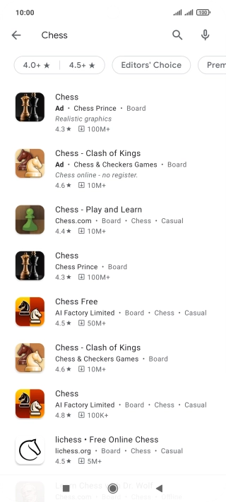 Press the required app.