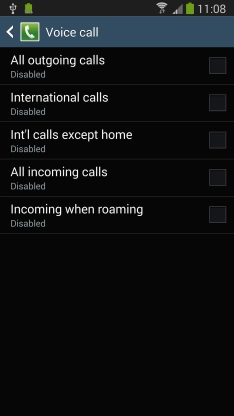 Press the required barring type.