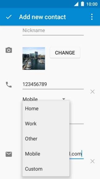 Press the required email type.