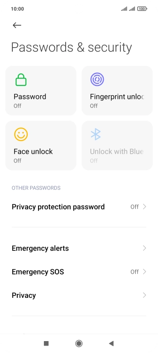 Press Fingerprint unlock.