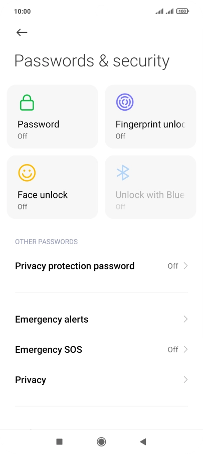 Press Fingerprint unlock.