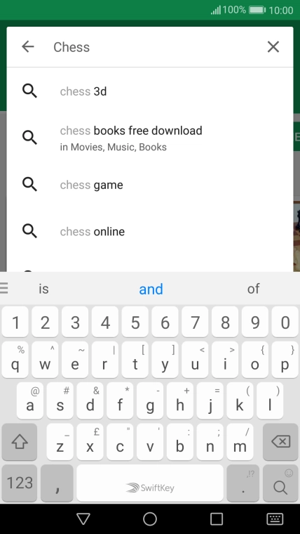 Key in the name or subject of the required app and press the search icon.