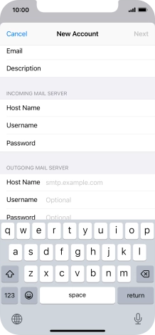 Press Host Name and key in mail.vodafone.ie.