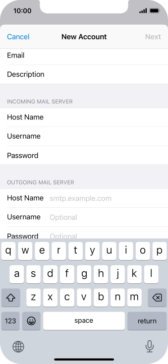Press Host Name and key in mail.vodafone.ie.