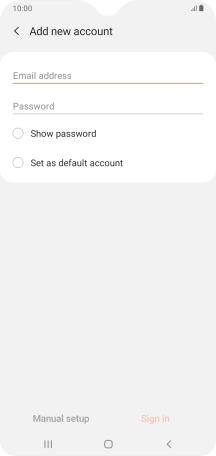 Press Email address and key in your email address.