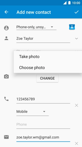 Press Choose photo.