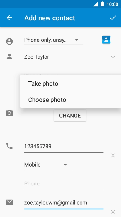 Press Choose photo.