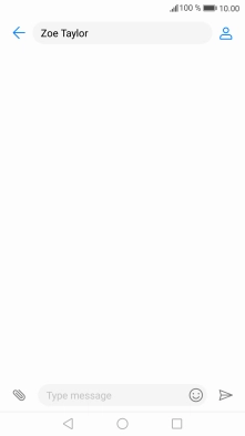 Press the text input field and write the text for your text message.