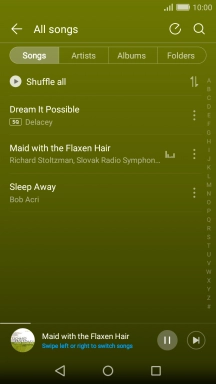 Press the song title at the bottom of the screen.