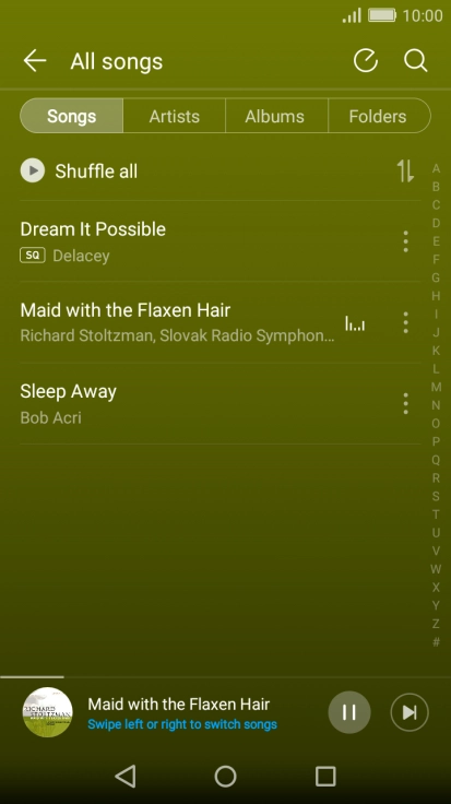 Press the song title at the bottom of the screen.