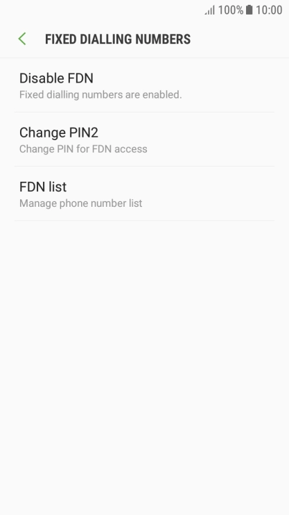 Press Disable FDN.