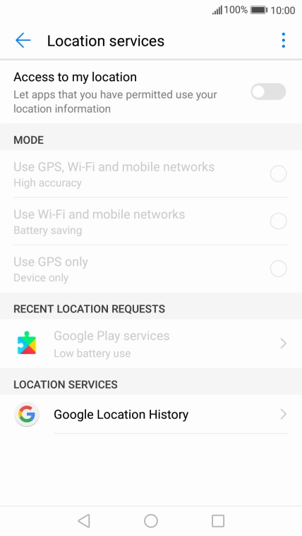 Press Access to my location to turn the function on or off.