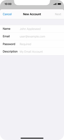 Press Name and key in the required sender name.