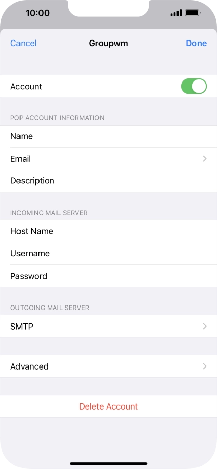 Press SMTP.