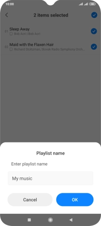 Key in a name for the playlist and press OK.