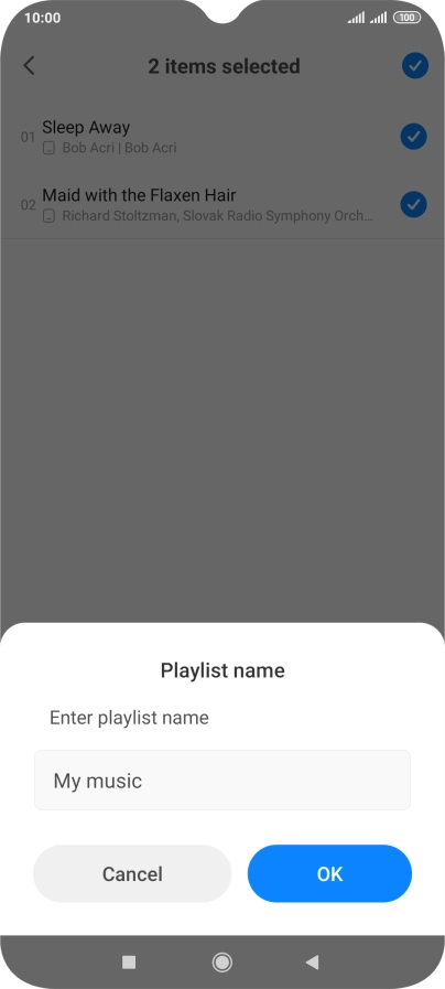 Key in a name for the playlist and press OK.