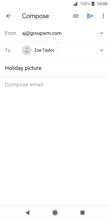 Press the text input field and write the text for your email message.