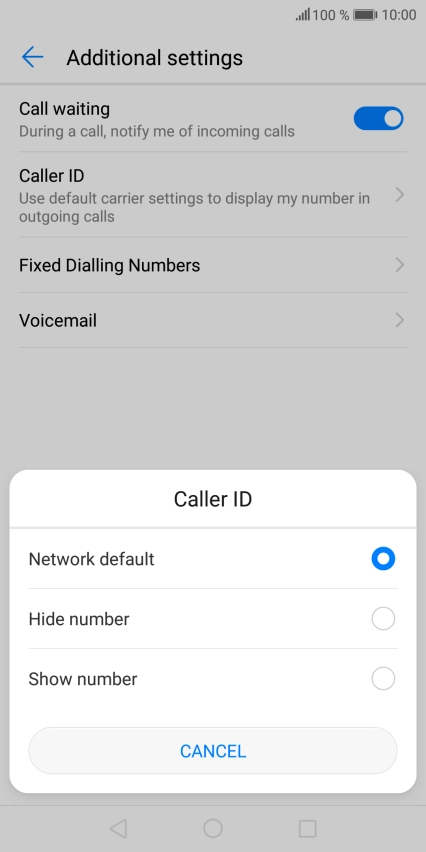 Press Show number to turn on caller identification.