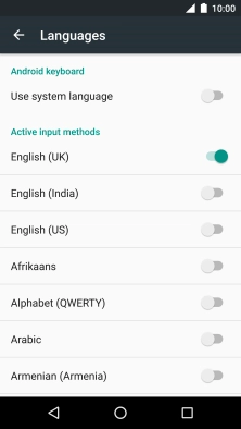 Press the required language to add it.