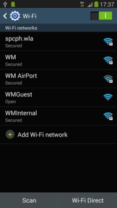 Press the required Wi-Fi network.