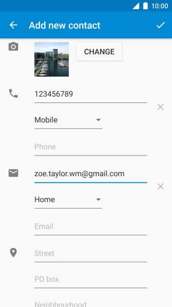 Press the drop down list below the email address.