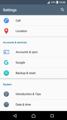 Press Backup & reset.