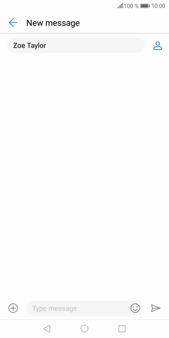 Press the text input field and write the text for your text message.