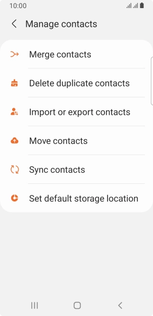 Press Import or export contacts.