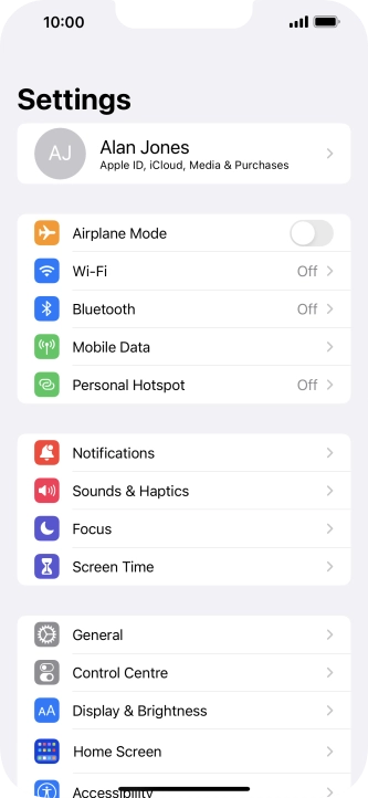 Press Personal Hotspot.