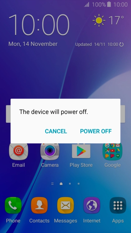 Press POWER OFF.