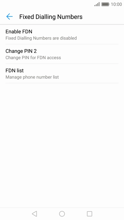 Press Enable FDN.
