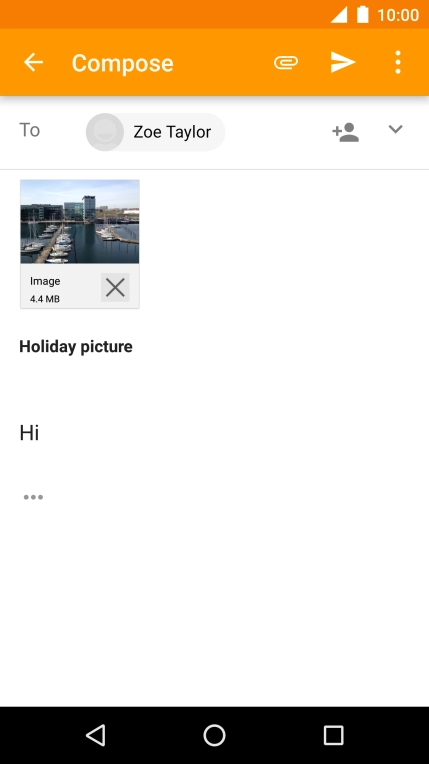 Press the send icon when you've finished your email message.