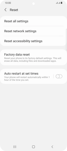 Press Factory data reset.