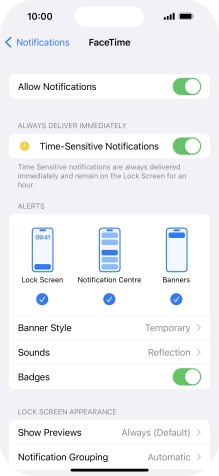 Press the indicator next to 