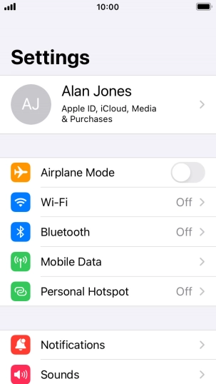 Press Mobile Data.