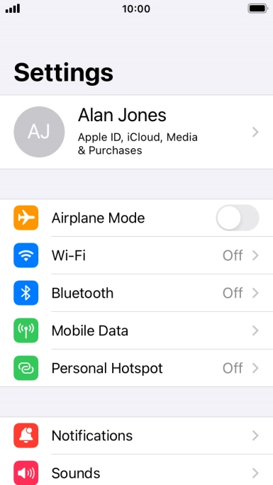 Press Mobile Data.