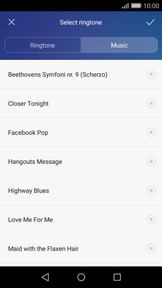 Press the required ring tones to hear them.