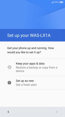 You can transfer the contents of another phone to your phone when it's activated for the first time and after a factory reset. When this screen is displayed, your phone is ready to transfer contents from another phone.