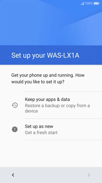 You can transfer the contents of another phone to your phone when it's activated for the first time and after a factory reset. When this screen is displayed, your phone is ready to transfer contents from another phone.