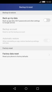 Press Factory data reset.