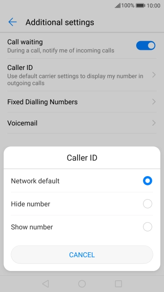 Press Show number to turn on caller identification.