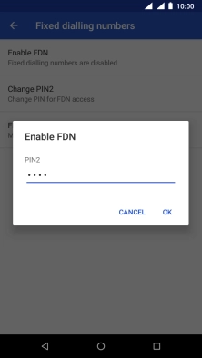 Key in your PIN2 and press OK.