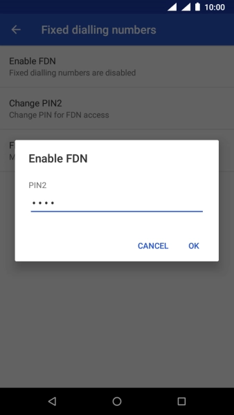 Key in your PIN2 and press OK.