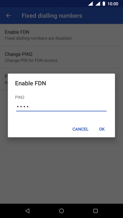 Key in your PIN2 and press OK.
